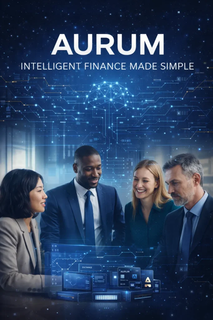 AURUM Foundation intelligent finance platform showcasing AI-powered fintech and digital asset ecosystem